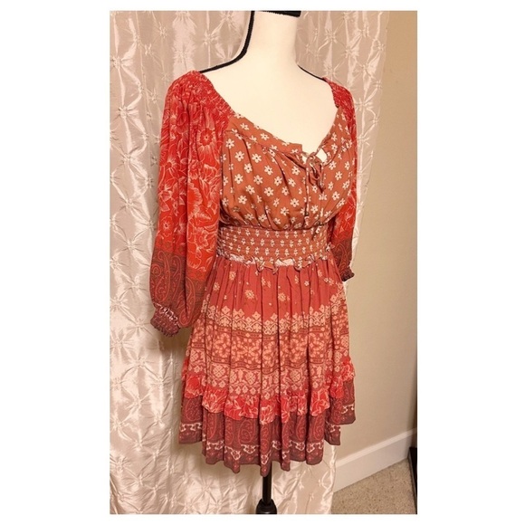 Spell & the Gypsy Tuula Gypsiana Playdress Peasant Boho Mini Dress Ruffle Tiered - Picture 5 of 16